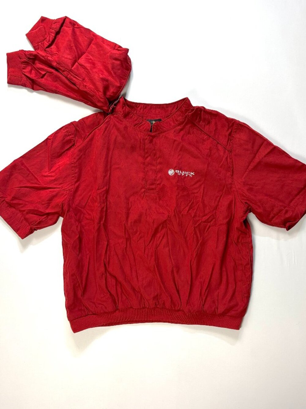 Vintage Buick Open Antigua 1/4 Snap Pullover Jacket Red XL Zip Sleeves Golf